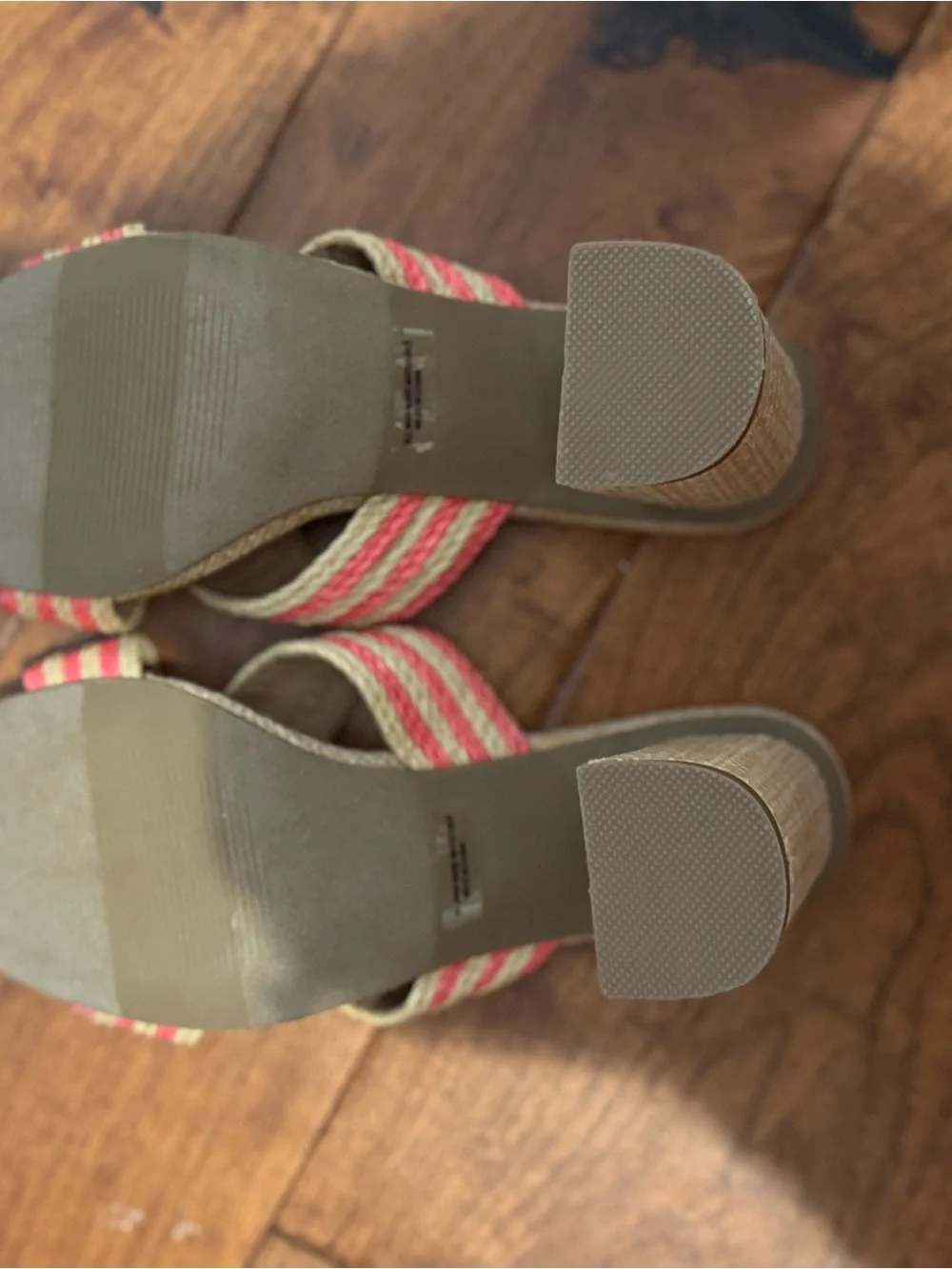 Dolce Vita Pink and Natural Braided Slide Sandals